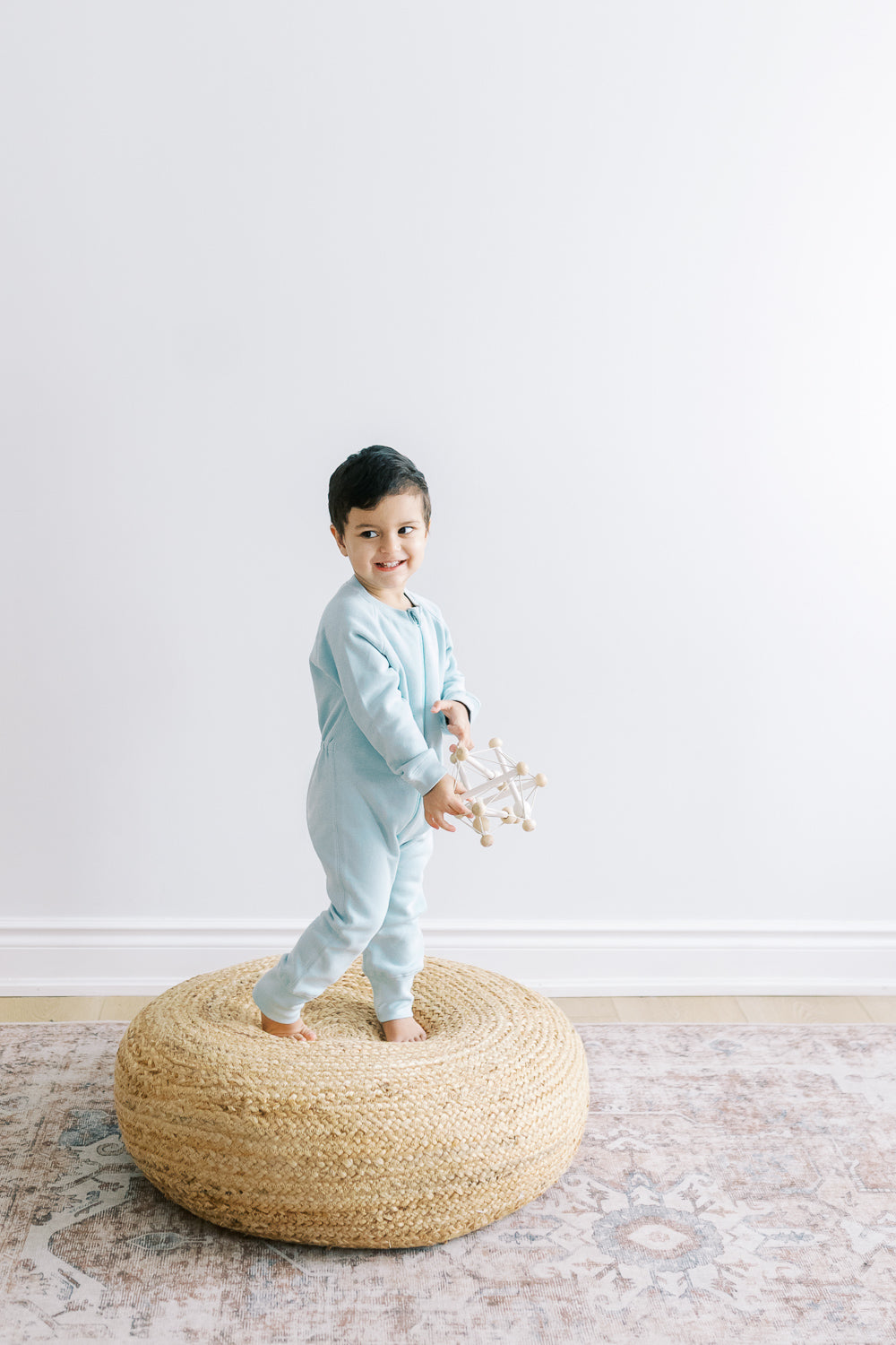 ORGANIC FLEECE ZIPPER ROMPER COTTON
